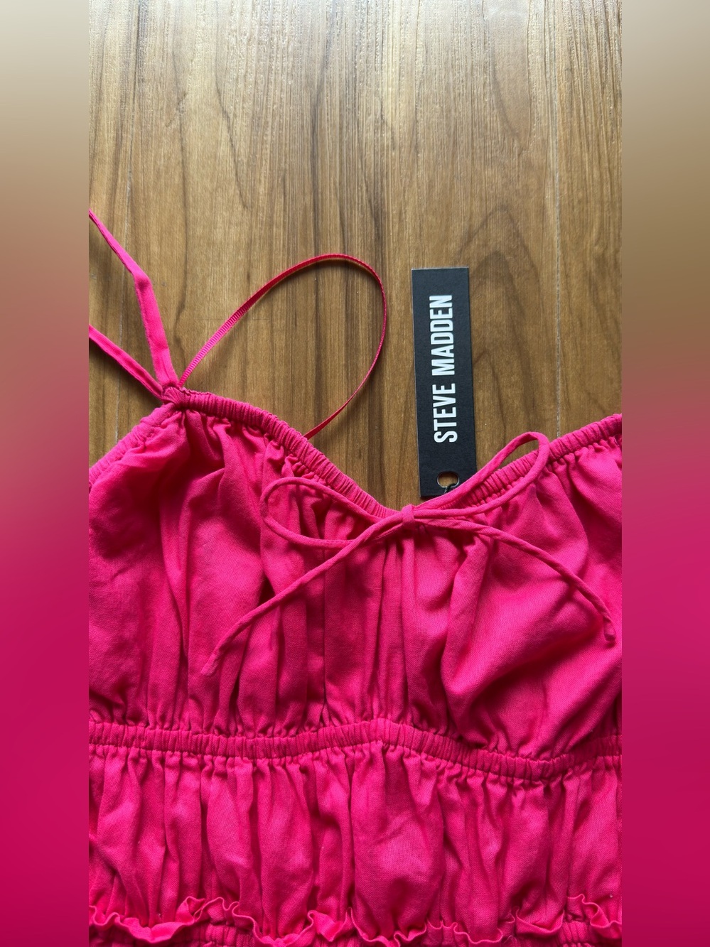 Steve Madden Hot Pink Spaghetti-Strap Mini Dress $89 - Picture 5 of 7